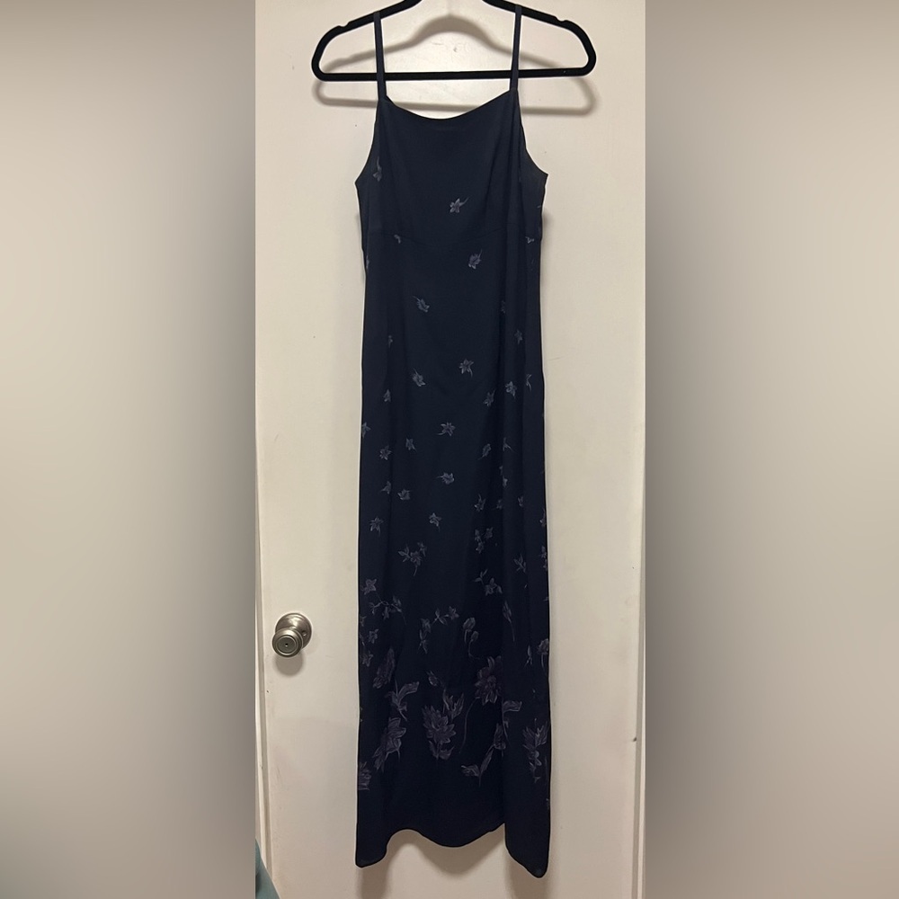 90s Harold’s 100% silk long slip dress, spaghetti straps - size 8